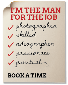 a list of skills and attributes: Photographer, Skilled, Videographer, passionate, punctual